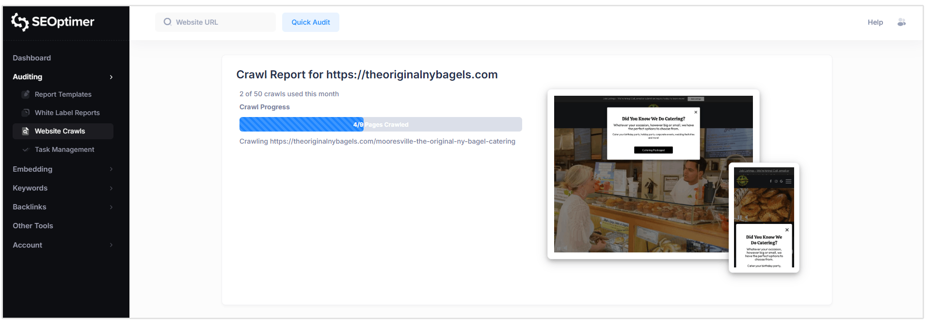 Avanzamento della scansione in tempo reale